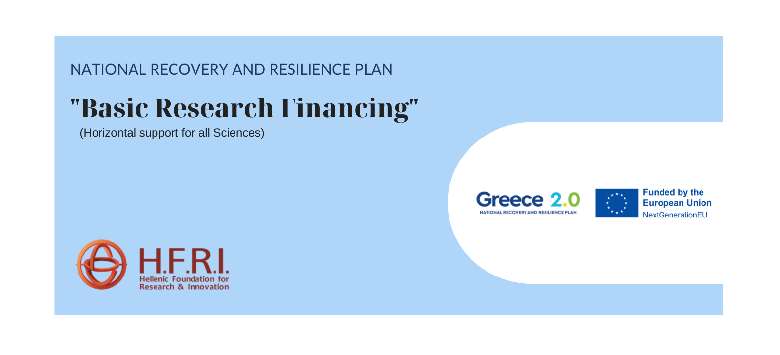 Basic Research Financing (Horizontal support for all Sciences), National Recovery and Resilience Plan (Greece 2.0)